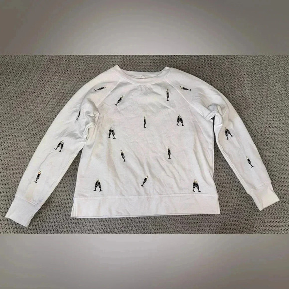 Philosophy Republic White Sweater with Champagne Glass Bubbles Size XS - Picture 2 of 9